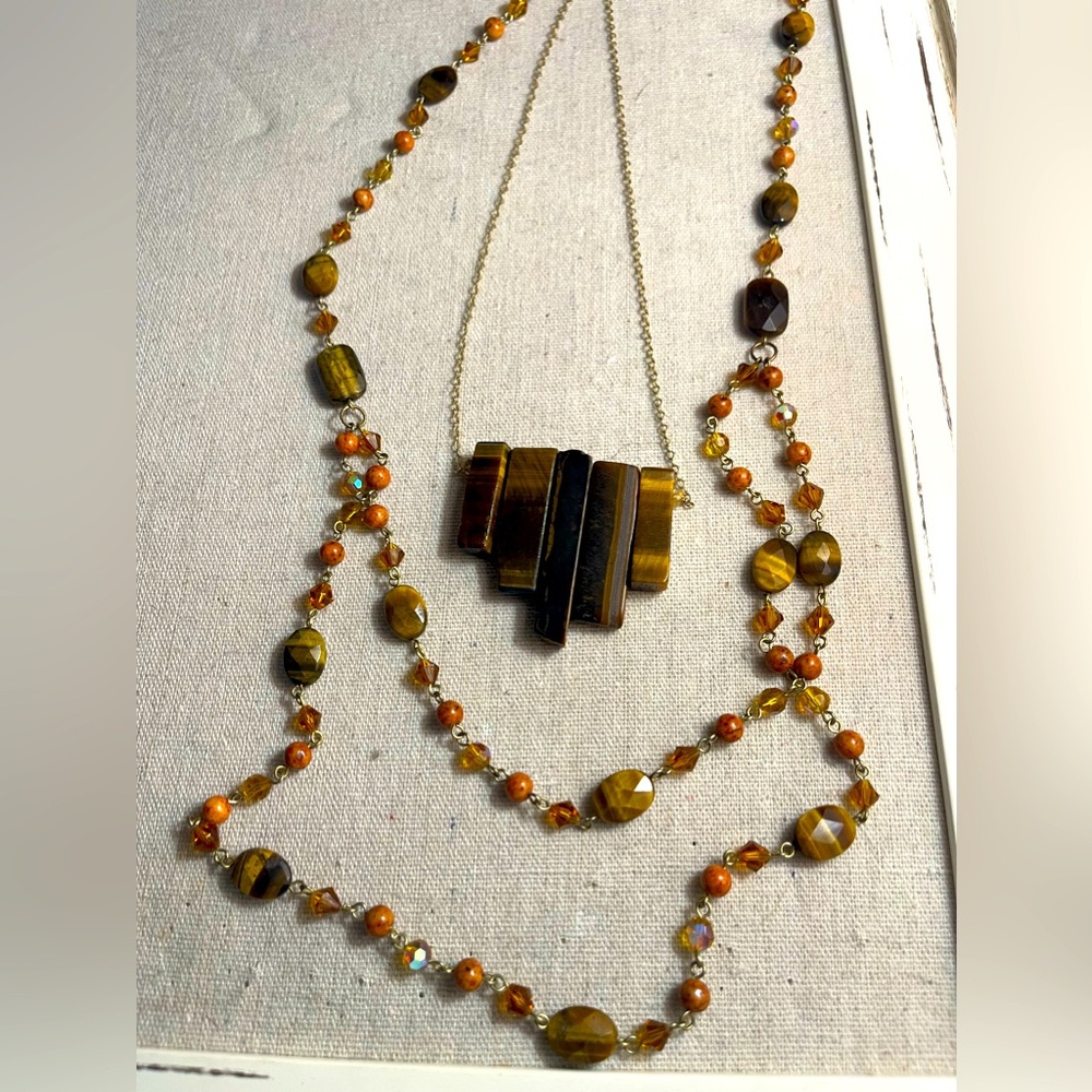 Tigers eye necklace set